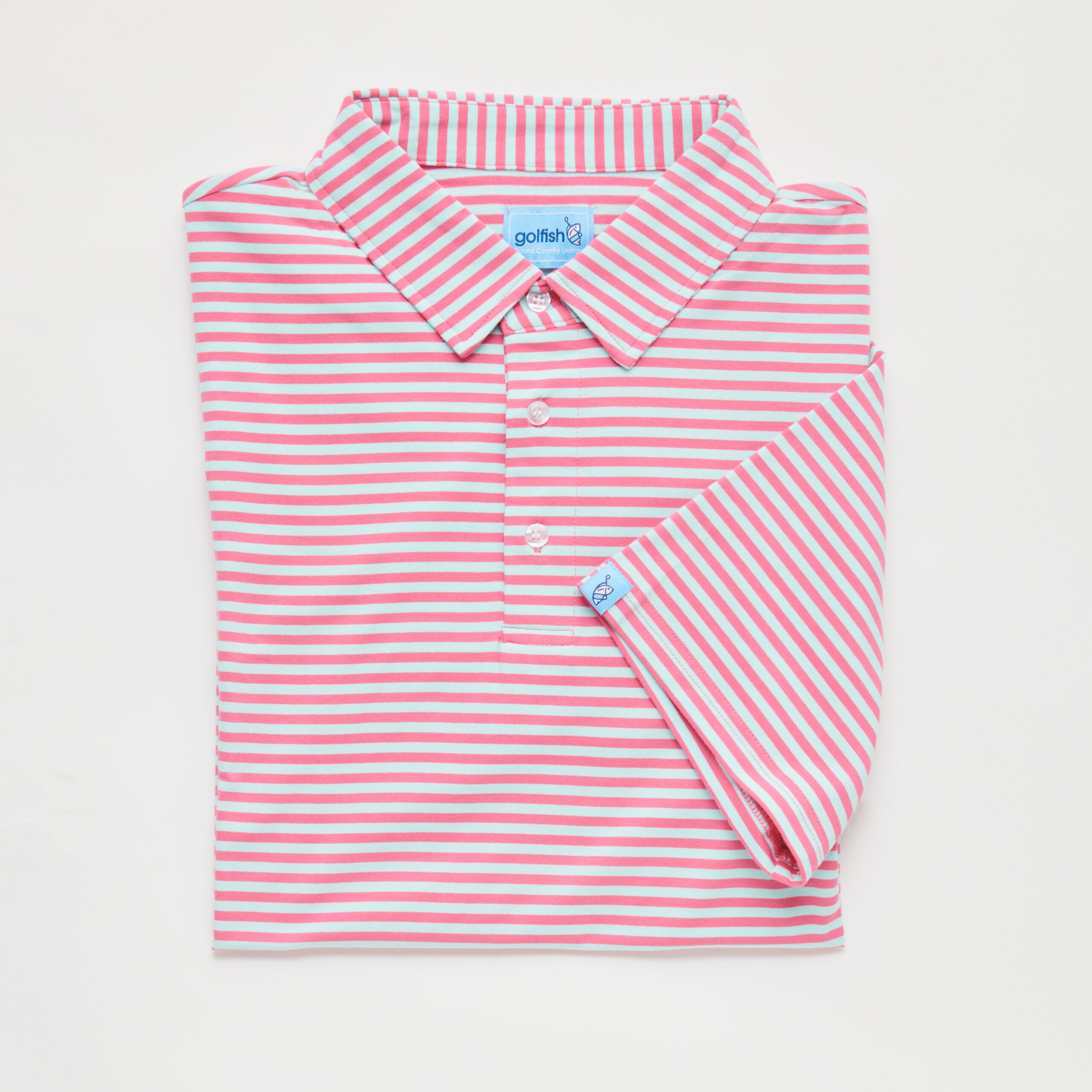 golfish polo striped red